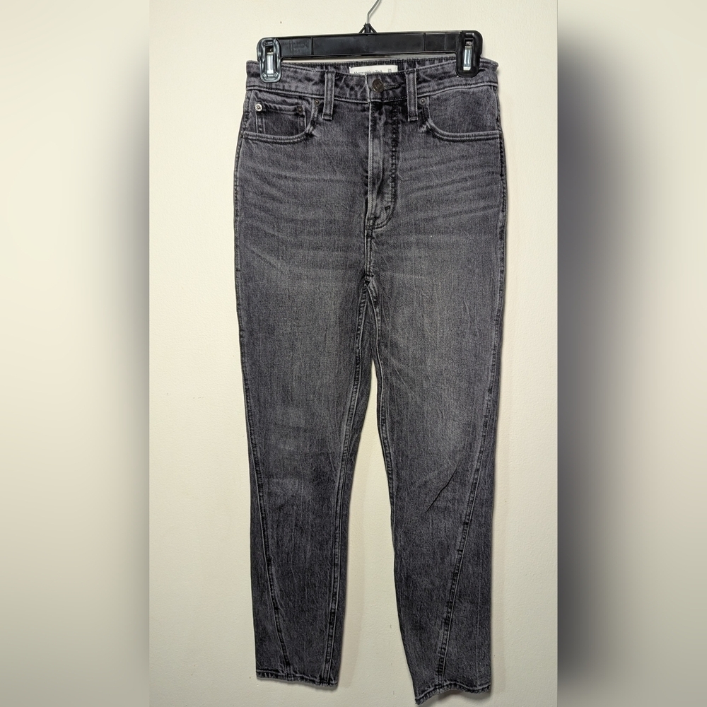 Abercrombie & Fitch Skinny Jeans Gray High Rise Curve Love Women's Size 0S 25"